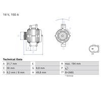 BOSCH 0 986 084 010 Lichtmaschine