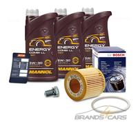 BOSCH ÖLFILTER +3l 5W-30 FÜR SEAT CORDOBA IBIZA 6J SKODA FABIA VW POLO 9N 6R 1.2