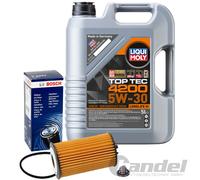 BOSCH ÖLFILTER+5L LIQUI MOLY 5W30 passend für OPEL MERIVA MOKKA ASTRA J 1.4/1.6