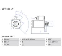 Bosch Anlasser 0 986 014 991 – 12 V – für KIA, MAZDA, FORD