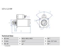 BOSCH 0 986 016 530 Anlasser