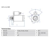 Bosch Anlasser 0 986 017 770 für Alfa Romeo, Fiat, Lancia