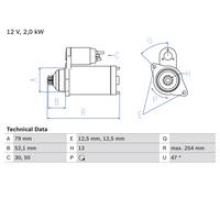 BOSCH 0 986 025 070 Anlasser