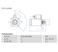 BOSCH Starter 12V für BMW 0 986 026 220