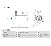 BOSCH Starter 12V für VW 0 986 026 340