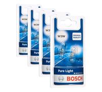 Bosch W3W Pure Light Halogen-Glühlampe für Auto-Scheinwerfer, 12 V 3 W, in Originalqualität - Lampensockel Typ W2,1x9,5d - 2er-Pack Ersatz-Scheinwerferlampen (Packung mit 4)