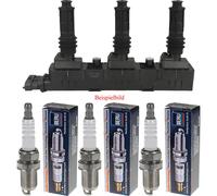 BOSCH Zündspule + 3x BERU Zündkerze für Opel Corsa D S07 1.0 Suzuki Wagon R
