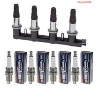 BOSCH Zündspule + 4x BERU Zündkerze für Mercedes-Benz A-Klasse W168 A 140