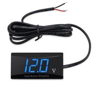 Bosiyrggrl 12-V-Batterie-Voltmeter-Anzeige, Digitales Voltmeter, LED-Anzeige, Universell für Auto, Motorrad, Spannungsmesser, Blaues Licht
