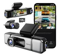 BOTSLAB 4 Kanal Dashcam Auto Vorne Hinten, 360°Dash Cam, 3K+3*1080P Autokamera mit 128GB SD Karte,5,8GHz WiFi & GPS,Super Nachtsicht,WDR,3,18" IPS-Bildschirm, G-Sensor, Loop-Aufnahme, Parküberwachung