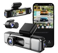 BOTSLAB 4 Kanal Dashcam Auto Vorne Hinten Innen, 4 Channel 3K+3 * 1080P, Autokamera, GPS 5GHz WiFi,Super Nachtsicht,WDR,3.18" IPS-Bildschirm,G-Sensor,Loop-Aufnahme,Parküberwachung