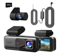 BOTSLAB Dashcam Auto Vorne Hinten 4K+2K mit GPS WiFi und Hardwire-Kit, Dash Cam Auto Kamera mit ADAS, Kostenlose 64-GB-Karte, 24/7 Parküberwachung, 2,45" IPS, Nachtsicht, WDR, 170°Weitwinkel