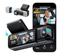 BOTSLAB Dashcam Auto Vorne Innen, 4K+1080P Dual Auto Kamera mit 3,18" IPS-Touchscreen, Super Nachtsicht, App & Sprachsteurung, 5,8 GHz Wi-Fi Dash Cam, GPS, 24/7 Parküberwachung, G-Sensor, 512 GB Max