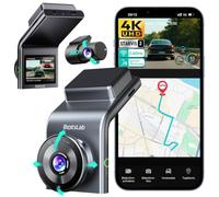 BOTSLAB【G300H Plus】 Upgrade 4K Dashcam Auto Vorne und Hinten mit STARVIS 2 | 64GB-Karte, Sprachsteuerung, 20 MB/s Download, 5,8 GHz WLAN, GPS/Nachtsicht/HDR, 24/7-Parkmodus, Superkondensator