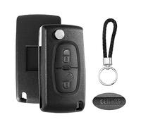 BouGPeng 2 Tasten Schlüsselgehäuse Kompatibel mit Peugeot 207 307 308 CE0536 Partner Citroen C2 C3 C4 C5 C6 Autoschlüssel Gehäuse Fernbedienung Auto Schlüssel Ersatz Funkschlüssel