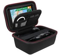 BOVKE GPS-Hülle für 5-5,5-Zoll-Garmin Drive™ 53 52 / DriveSmart 55 EX & Traffic/Dezl OTR500 Auto-GPS-Navigationsgerät, Netztasche passend für Fahrzeug-Saugnapfhalterung, USB-Kabel, Schwarz+Schwarz