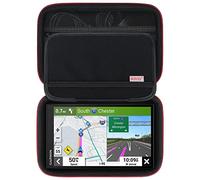 BOVKE Hartes Navi Tasche für 6-7 Zoll Tomtom GO Classic 2nd/ Lite/Advanced/Professional 2. Generation/Expert Plus, Garmin DriveSmart 76/ Camper 795 Gehäuse, Extra Platz für Kabel, Schwarz+Schwarz