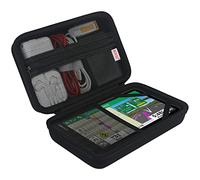 BOVKE Hartes Navi Tasche für 6-7 Zoll Tomtom GO Classic 2nd/ Lite/Advanced/Professional 2. Generation/Expert Plus, Garmin DriveSmart 76/ Camper 795 Gehäuse, Extra Platz für Autoladegeräte, Schwarz