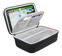 BOVKE Navi Hülle Tasche für 8 Zoll Garmin DriveSmart 86 / Camper 890 / dēzl LGV810 / dēzl LGV 800 Navigationsgerät, Mesh Tasche für Auto Power Kabel Zubehör, schwarz