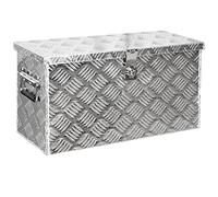Box Anhänger Kiste Alu mit Deckel Alubox Transportbox Truckbox Deichselbox PKW Zubehör Werkzeugbox Aluminium Anhängerbox Aufbewahrungsbox D40 mit Schloss V2Aox