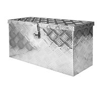 Box Anhänger Kiste Alubox mit Deckel Alukiste Transportbox Truckbox Deichselbox PKW Zubehör Werkzeugbox Aluminium Anhängerbox Aufbewahrungsbox Gross mit Schloss V2Aox