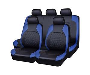 BQKCD Auto Sitzbezüge für VW T-Cross T-ROC T-ROC Sport Caravelle Sharan Passat S, Leder Sitzschoner Vorne und Hinten Sitzbezügesets Anti Rutsch Komfortabel Leicht Reinigen Zubehör