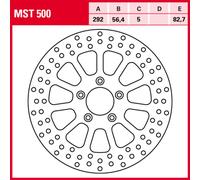 brake disk Scheibenbremse Leistungsgesteigerte Bremsscheibe MST 500 von TRW für