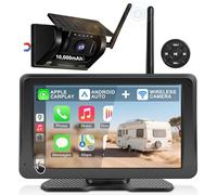 [BRANCHENNEU] URVOLAX Rückfahrkamera Kabellos Funk & Tragbares 7 Zoll Apple Carplay Display/Android Auto, 10.000mAh Akku Batterie mit Solar Nachtsicht Wasserdicht für Wohnmobil,Wohnwagen,Anhänger,LKW