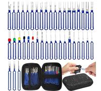 Brateuanoii 41 Stück Terminal Entfernung Werkzeugsatz, Auto Entriegelungswerkzeug Auspinwerkzeug, KFZ Kabel Stecker Ausbau Werkzeug, Mit Schutzhülle, Für Meisten Steckverbinder Terminals(Blau)