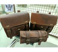 Braun Leder 3 Taschen Packtaschen Satteltasche Satteltaschen Motorradtasche JMB