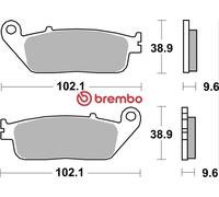 BREMBO Bremsbeläge vorne, anwendung: straße, material: keramik / kohlenstoff-8, 38,9x102,1x9,6mm passt zu: CAGIVA NAVIGATOR, DAELIM ROADWIN, VL, HONDA CB, CBF, CBR, FJS, FMX, VFR 125-1000 1990-2007 07HO4108