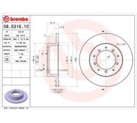 BREMBO 08.5316.10 Brake Disc for LAND ROVER