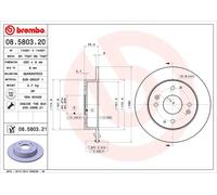 BREMBO 08.5803.21 Brake Disc for ACURA,HONDA