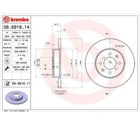 BREMBO 08.6918.11 Brake Disc for MG,ROVER