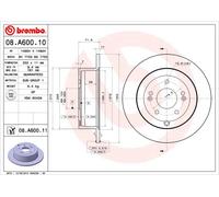 BREMBO 08.A600.11 Brake Disc for HYUNDAI,INOKOM