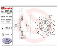 BREMBO 09.9078.1X Bremsscheibe für DACIA,LADA,NISSAN,NISSAN (DFAC),RENAULT