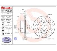 BREMBO 09.9750.2X Bremsscheibe für BMW