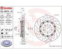 BREMBO Bremsscheibe TWO-PIECE FLOATING DISCS LINE vorne rechts links Gelocht/innenbel. 355mm für FORD 4G7V1125BA1 09.9976.13