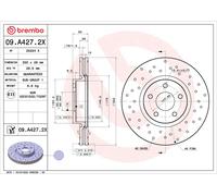 BREMBO Bremsscheibe vorne rechts links Gelocht 300mm für FORD 09.A427.2X