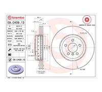 Bremsscheibe BREMBO 09C40913 vorne, belüftet, hochkarbonisiert, 1 Stück