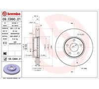 Bremsscheibe BREMBO 09.C990.21, vorne, belüftet, hochkarbonisiert, 1 Stück