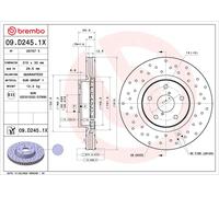 BREMBO Bremsscheibe vorne rechts links Gelocht/innenbel. 315mm für SUBARU 09.D245.1X