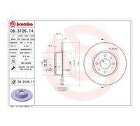 BREMBO 2x Bremsscheibe hinten 251 Voll für Fiat Bravo II 198 198_ Stilo