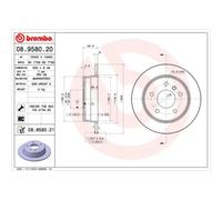BREMBO 2x Bremsscheibe hinten Ø258 mm Voll für Mercedes-Benz A-Klasse W168