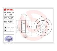 BREMBO 2x Bremsscheibe hinten Ø262 mm Voll für KIA Soul AM 1.6 GDi Cerato II