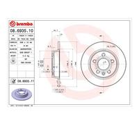 BREMBO 2x Bremsscheibe hinten 268 Voll für VW Sharan 7M8 7M9 7M6 7M