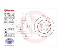 BREMBO 2x Bremsscheibe hinten Ø275 mm Voll beschichtet für KIA Carens III UN