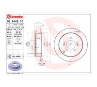 BREMBO 2x Bremsscheibe hinten 284 Voll für Hyundai IX35 LM EL ELH 08.A446.10