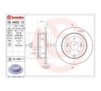 BREMBO 2x Bremsscheibe hinten 302 Voll für Hyundai Santa Fé II CM SM