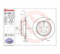 BREMBO 2x Bremsscheibe hinten 303 Innenbelüftet für Opel Antara L07